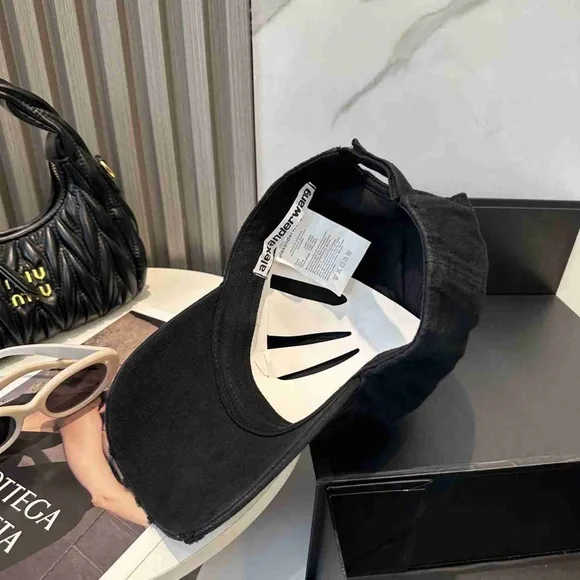 Alexander Wang Black Distressed Cap